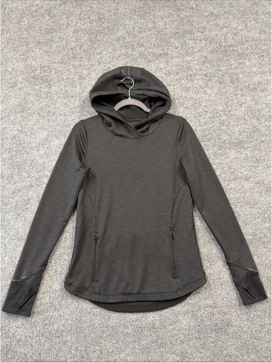 Athleta Jackets & Blazers - Athleta Black Hooded Xs Extra Layer Pullover Hoodie